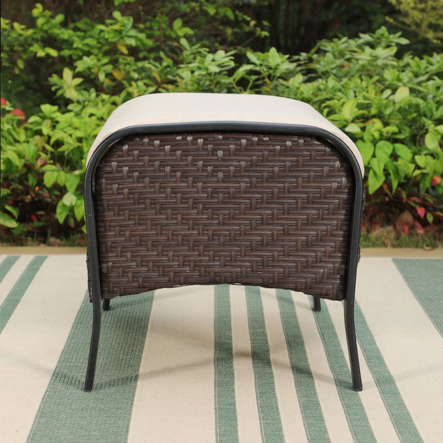 Vastcarterllc 6-Piece Outdoor Patio Furniture Set with 3-Seat Sofa, Swivel Chairs & Ottomans, 7-Person Outdoor Conversation Set with Cushions, Black & Beige