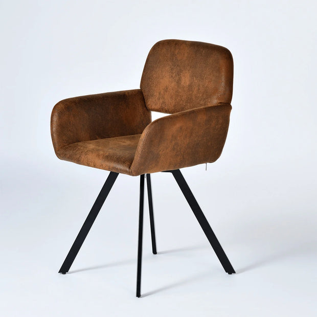 Patio Swivel Chairs Set of 2, Outdoor Dining Chairs for Yard Backyard Lawn Porch Poolside Balcony, Brown