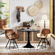 Patio Swivel Chairs Set of 2, Outdoor Dining Chairs for Yard Backyard Lawn Porch Poolside Balcony, Brown