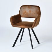 Patio Swivel Chairs Set of 2, Outdoor Dining Chairs for Yard Backyard Lawn Porch Poolside Balcony, Brown